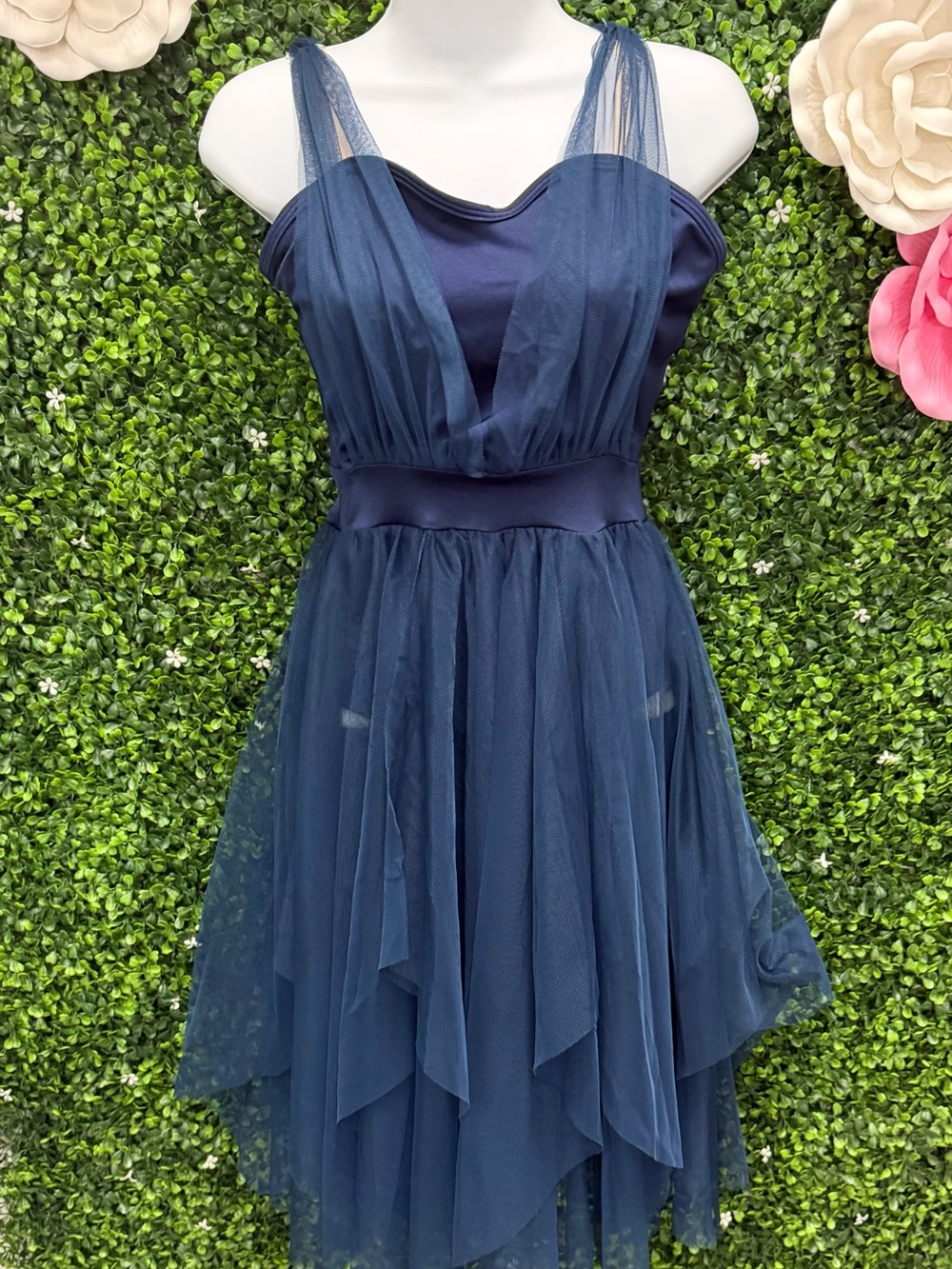 Navy Tulle Dance Costume Dress for Kids